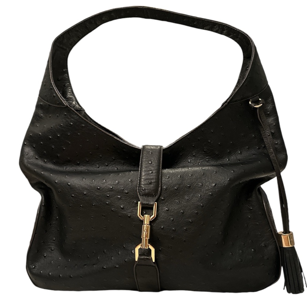 G.I.L.I. Black Hobo Bag with Gold Clasp